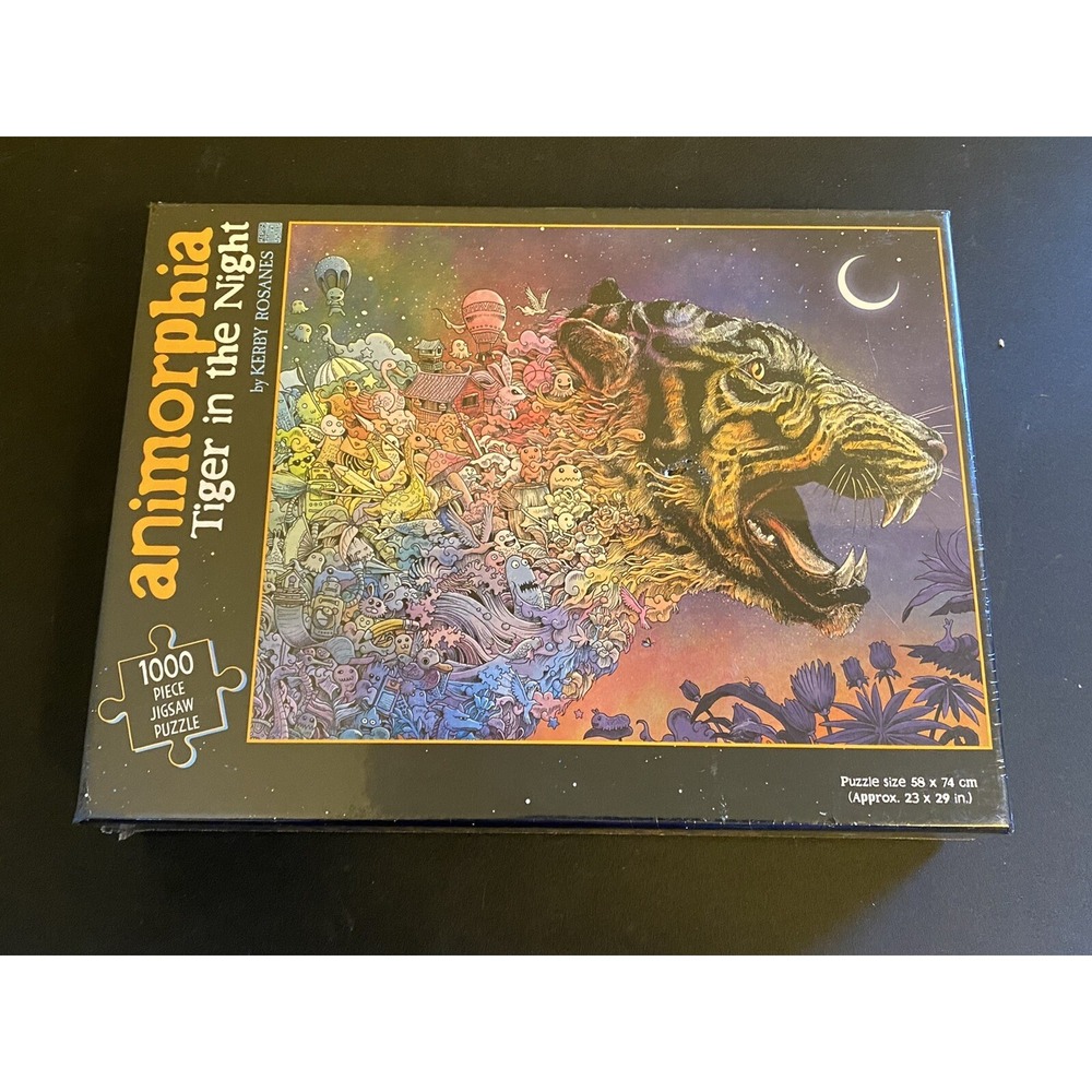 Animorphia Tiger in the‎ Night 1000 Piece Puzzle Kerby Rosanes NEW Sealed Jigsaw